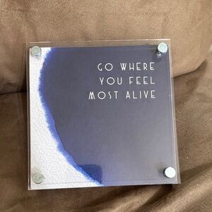 Inspirational Blue and White Quote Art